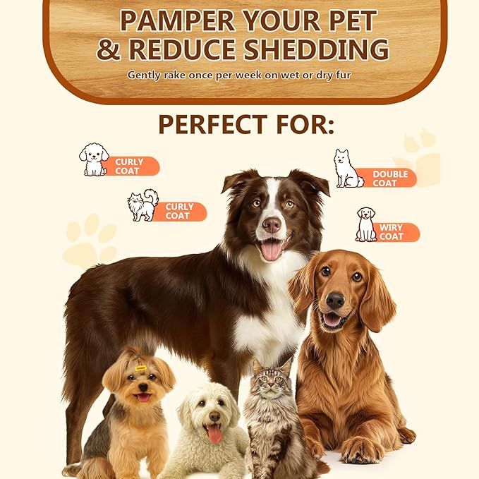 Cat Dog Brush For Shedding,Skin Friendly Self Cleaning Shedding Grooming Brush,Deshedding and Hair Removal for Long and Short Haired Pets,Massage Removes Loose Fur