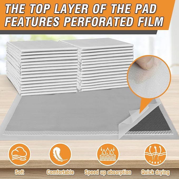 Charcoal Puppy Pads XL 30"x26", 40 Count Disposable Dog Pee Pads Extra Large, Activated Carbon Dog Potty Pads for Training, Pet Urine Bed Pads for Doggies, Piddle Pads for Indoor and Outdoor