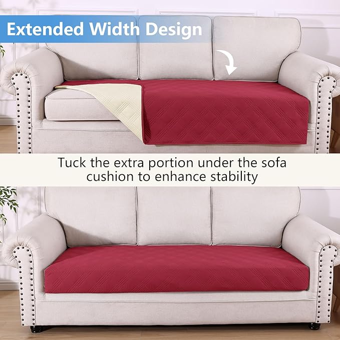 hyha Waterproof Dog Blanket, Reversible Pet Bed Blanket, Soft Sofa Couch Cover for Dogs Washable, Waterproof Pet Couch Covers for Sofa Puppy Cats Furniture Protector(40"x70", Wine Red/Beige)