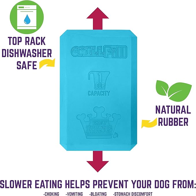 Chew King Premium Treat Dog Toy, XL, Extremely Durable Natural Rubber Fillable Toy Collection, Frozen Feeding