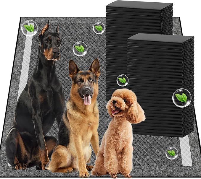 Charcoal Pee Pads for Dogs, 36"x44", Extra Large Puppy Pads XL, Odor Control Dog Pee Pads, Activated Carbon Jumbo Disposable Training Pad, Anti-Slip Potty Pads, Doggy Pads 30 Counts