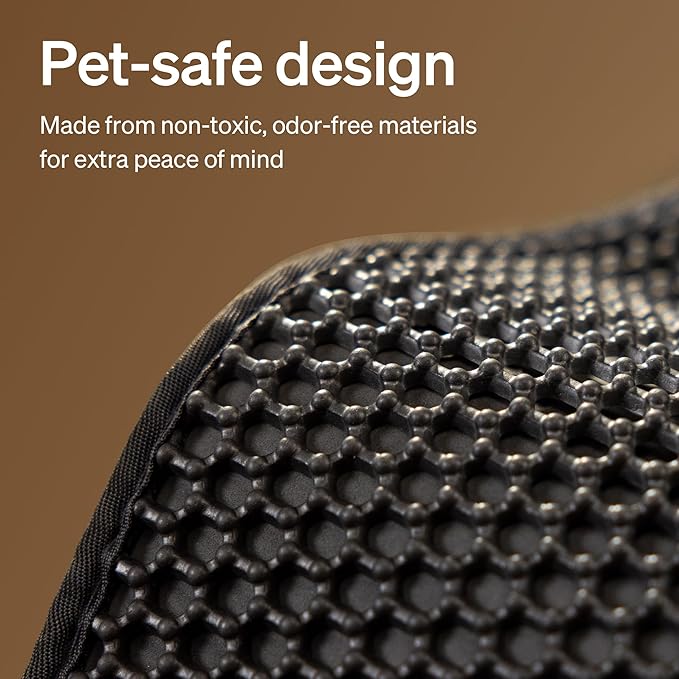 PETLIBRO Cat Litter Mat, 25.6'' x 26.7'' Large Litter Mat, Leak-Proof & Anti-Slip, Durable Litter Trapping Mat, Easy to Clean