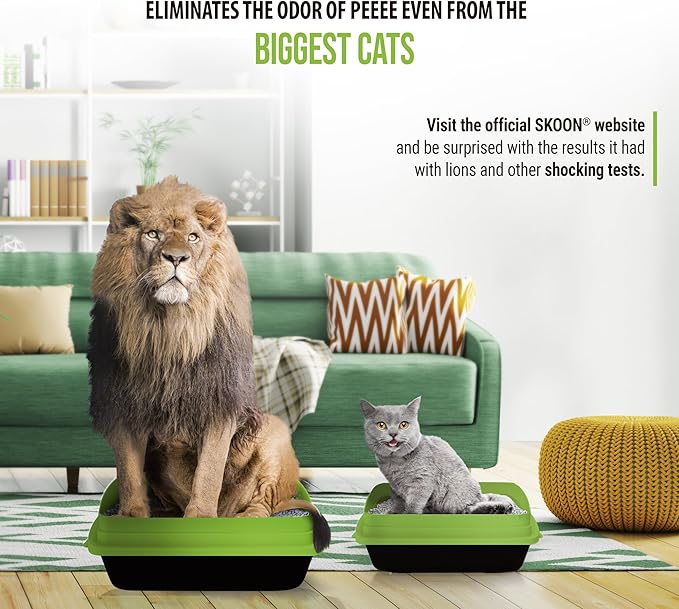 Skoon All Natural Cat Litter + Pooper Skooper - Original - Lightweight, Low Tracking, Non-Clumping Diatom Pebbles Absorb, Lock, and Seal Waste for Best Odor Control