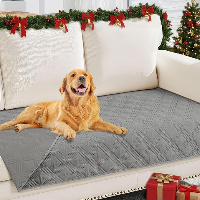 hyha Waterproof Dog Blanket, Reversible Pet Bed Blanket, Soft Sofa Couch Cover for Dogs Washable, Waterproof Pet Couch Covers for Sofa Puppy Cats Furniture Protector(30"x70", Grey/Grey)
