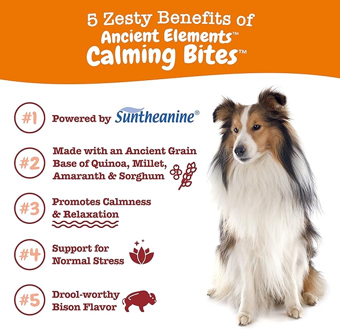 Zesty Paws Calming Chews for Dogs - for Everyday Stress, Relaxation, Composure, and Separation Bison 90 Count