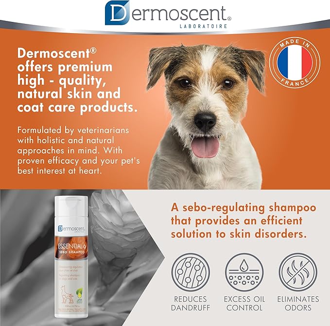 Essential 6 Sebo Shampoo for Dogs, Cats & Pets | 100% Natural, Soap-Free Formula, Reduces Odours, Controls Dandruff, and Enhances Coat Shine, Gentle on Oily Skin