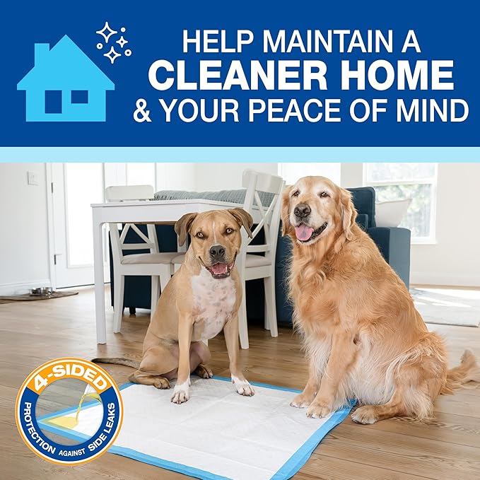 Four Paws Wee-Wee Superior Performance Unscented Extra-Large Pee Pads for Dogs & Puppies, Quilted Leak-Proof Dog Housebreaking Potty Training Floor Protection, 28" x 34", 14 Count