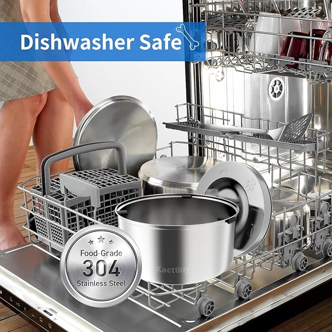 Kactoily 3L Large Capacity Stinless Steel Dog Water Bowl and Waterproof Silicone Dog Food Tray, Slow Down Drinking Pet Water Bowl