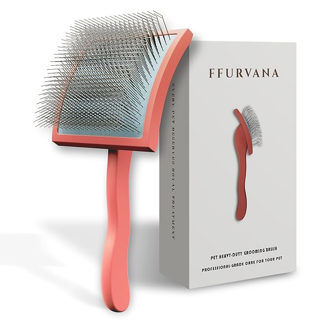 Slicker Brush for Dogs, for Golden Doodles with Long Hair, for Large Pet Dogs, Grooming Pet Hair - red（Large）