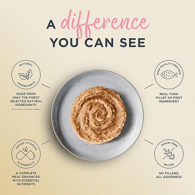 Reveal Entrées Natural Wet Cat Food Paté, Grain-Free with Added Vitamins & Minerals, Carrageenan-Free and High Protein, Tuna Fillet with Salmon Paté Recipe (24 x 2.47 oz Cans)