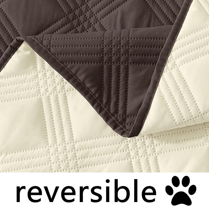 hyha Waterproof Dog Blanket, Reversible Pet Bed Blanket, Soft Sofa Couch Cover for Dogs Washable, Waterproof Pet Couch Covers for Sofa Puppy Cats Furniture Protector(30"x70", Chocolate/Beige)
