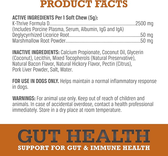 WINPRO Dog Gut Health Supplement – Plasma-Powered Soft Chews for Dog Immune Health Support & Gut Health, Made with Natural Ingredients for Dogs of All Breeds & Sizes - 60 Count