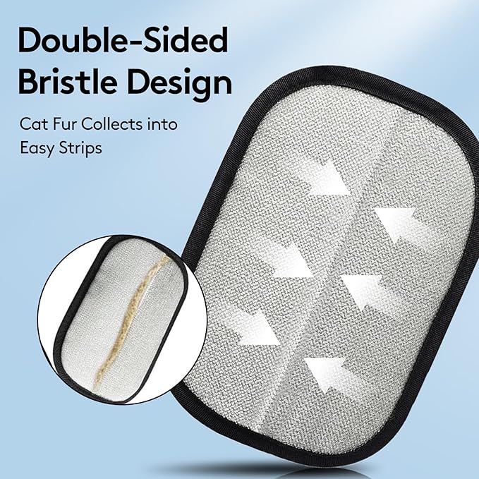 1 Pack Pet Hair Remover Glove Brush, Reusable Cat & Dog Grooming Mitt for Shedding Hair, Lint & Dust Cleaning on Furniture, Clothes, and Car Seats