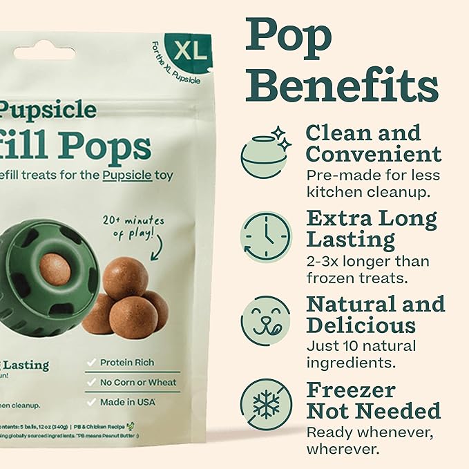 WOOF Starter Pack - Interactive Dog Toys for Boredom - Dog Treat Molds Silicone - Chicken-Flavored Healthy Treats for Dogs - Pupsicle Doggy Enrichment Toy - for XL Pups - 75+ lbs