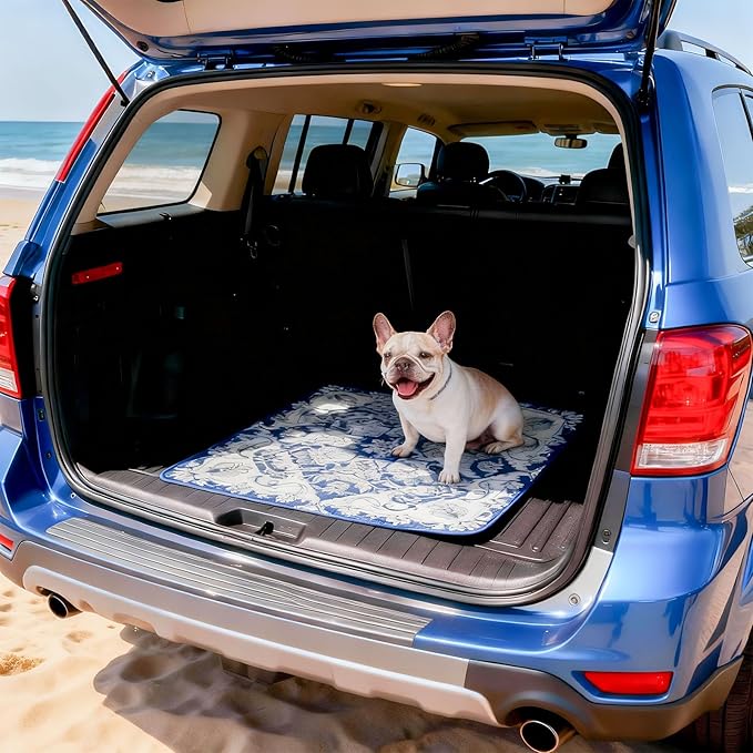 FXW Washable Pee Pads for Dogs, Puppy Pads with Super Absorbent, Specifically Designed for Potty Training, 35" Square, Mandala Blue, 2 Packs