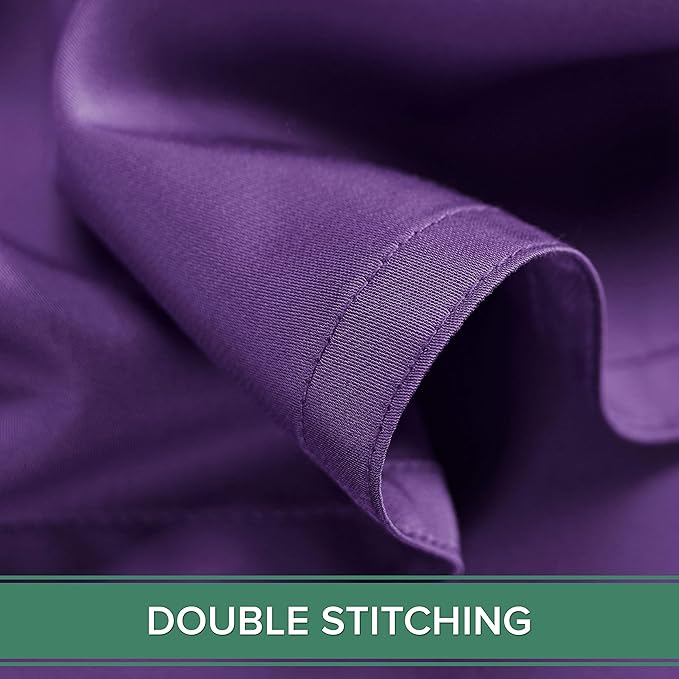 Pure Bamboo California King Sheets, Genuine 100% Organic Viscose Derived from Bamboo Bed Sheet Set, Soft & Cooling, Double Stitching, 2 Year Quality Promise (California King, Purple)