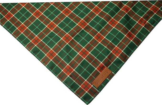 Realeaf Christmas Dog Bandanas 2 Packs, Reversible Red Green Plaid Dog Scarf, Xmas Pet Bandana for Boy and Girl, Premium Durable Fabric, Holiday Check Bandana for Small and Medium Dogs Pets (Small)