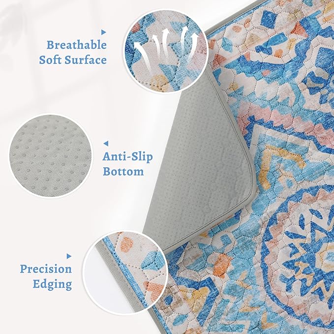 NOYAL Bohemian Washable Dog Pee Pads - Super Absorbent Reusable Puppy Training Pads with Stylish Prints | 100% Waterproof, Leak-Proof & Non-Slip Pet Housebreaking Pads for Indoor 2 Packs