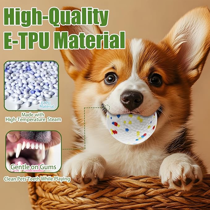 Magicorange 6 Pack Dog Toy Balls 2.2 Inch, ETPU Dogs Balls for Automatic Dog Ball Launcher (White)