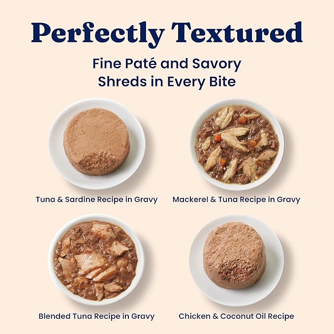 Solid Gold Wet Cat Food Variety Pack - Pate & Shreds in Gravy - Healthy Canned Cat Food Pate w/Real Chicken, Tuna, Mackerel & Sardine - Grain Free & Gluten Free Can Meals for Cats & Kittens - 12ct/3oz