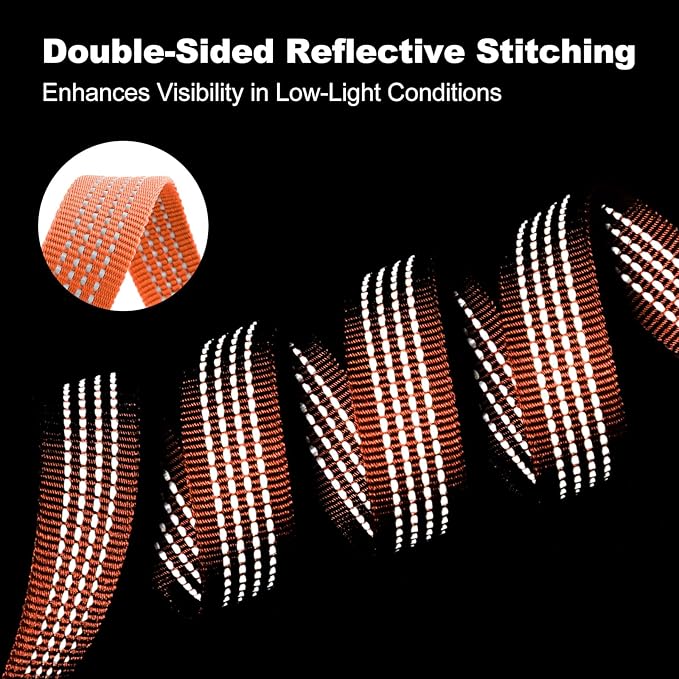 Plutus Pet Heavy Duty Dog Leash with Lockable Aluminum Carabiner, 4/6 Feet Long, Double-Sided Reflective Nylon, Padded Handle, for Puppy, Small, Medium and Large Dogs (Orange, 1" x 4')