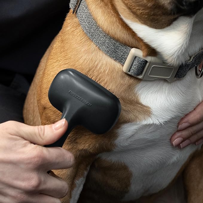 Tweezerman Dog and Cat Slicker Brush for Pets, Grooming Brush with Coated Bristles to Prevent Scratching and Ergonomic Handle