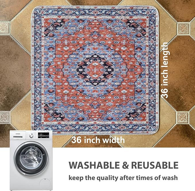 nunubaby Washable Pee Pads for Dogs, Stylish, Non-Slip and Leak-Proof Pee Pads. Reusable Potty Pads for Dogs for Crates and Floors.(Red/Floral, 36" x36")