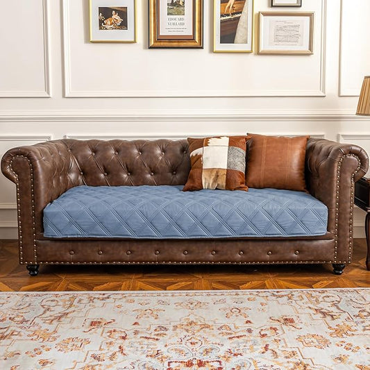 fuguitex Waterproof Dog Blanket Reversible for Small Dogs Resistant Leakproof Washable Couch Cushion Bed Protector Cover for Indoor Furniture Pet Friendly(30"*53",Violet Blue+ Light Blue)