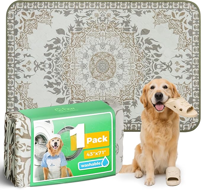 FXW Washable Pee Pads for Dogs, Puppy Pads with Super Absorbent, Specifically Designed for FXW Rollick/Homeplus 32 inch 6 Panels Dog Pen, 43" x 71" Rectangle, Boho, 1 Pack