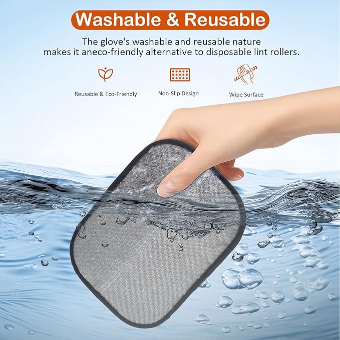 2Pcs Pet Hair Removal Gloves for Cats & Dogs: Upgraded Five-Finger Electrostatic Magic Brush | Reusable Pet Fur Remover Glove for Laundry, Couch, Carpet, Car Seats, Furniture & Clothing (Neon Green)