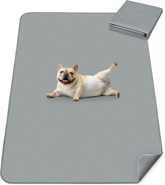 FXW Washable Pee Pads for Dogs, Puppy Pads with Super Absorbent, Specifically Designed for FXW Rollick/Homeplus 24inch 6 Panels Dog Playpen, 39" x 63" Rectangle, Gray, 1 Pack