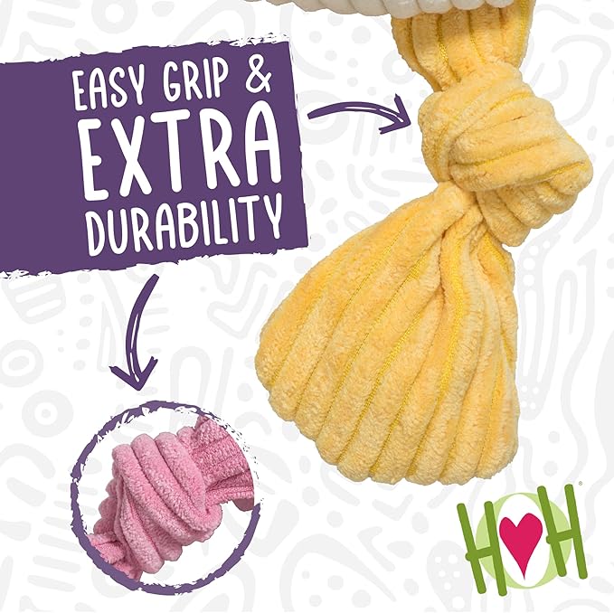 HuggleHounds Knottie Plush Dog Toy - Dog Stuffed Animal Toy, Puppy Toys, Squeaky Dog Toy for Small, Medium & Large Dogs, Durable Plush to Keep Them Busy - Morris Moose, Small