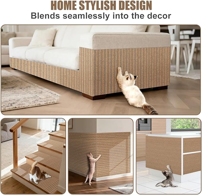 Cat Scratcher Mat-Cork Cat Scratch Pad Rug-cat Couch Protector-Wall Scratchers for Indoor Kitten Scratching&Stretching-Scratch Furniture Protector for Post&Sofas&Couch&Carpets&Floor-Kitty Gifts