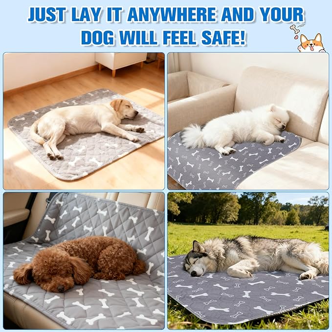 Puppy Pad Pee Pads, Puppy Pads with Pheromones, Reusable and Washable Pee Pads for Dogs & Cats, Leak-Proof & Anti-Slip Pet Training Pads, Fast Absorbent for Home/Travel (L)