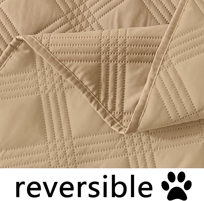 hyha Waterproof Dog Blanket, Reversible Pet Bed Blanket, Soft Sofa Couch Cover for Dogs Washable, Waterproof Pet Couch Covers for Sofa Puppy Cats Furniture Protector(68"x82", Camel/Camel)