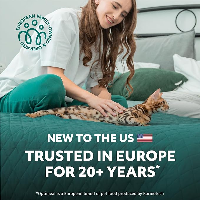 Optimeal Grain-Free Wet Cat Food Pouches – Chicken & Turkey in Savory Gravy, High Protein & Moisture-Rich Tender Morsels, Indoor Adult Cat Food Wet with Natural European Ingredients, 3 oz (Pack of 12)