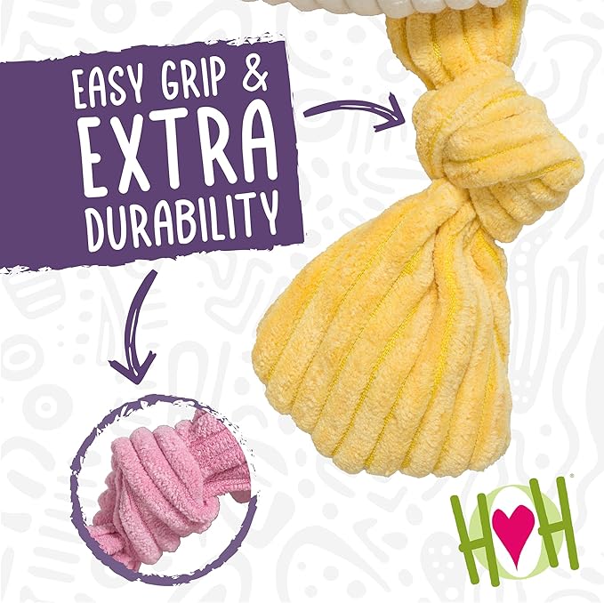 HuggleHounds Knottie Plush Dog Toy - Dog Stuffed Animal Toy for Small, Medium & Large Sized Dogs, Durable Plush to Keep Them Busy - Tartan Tidings Fox, Small