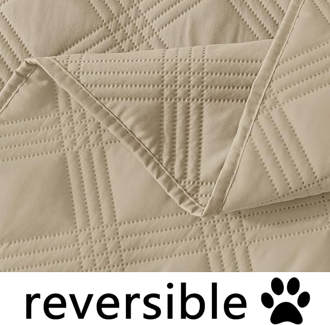 hyha Waterproof Dog Blanket, Reversible Pet Bed Blanket, Soft Sofa Couch Cover for Dogs Washable, Waterproof Pet Couch Covers for Sofa Puppy Cats Furniture Protector(30"x70", Taupe/Taupe)