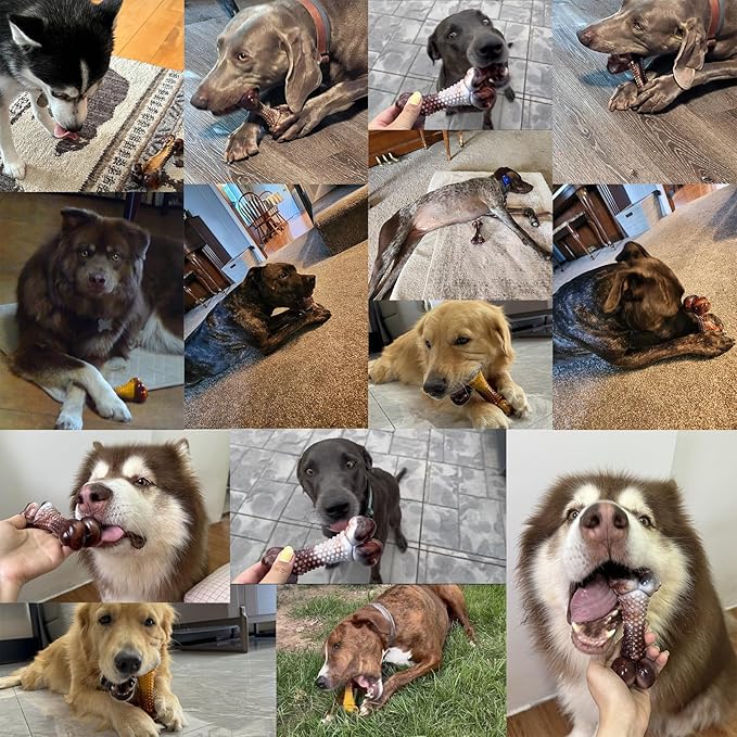 Dog Chew Toys for Aggressive Chewers, 2Pack Indestructible Dogs Bone Toy for Large Small Medium Breeds, Durable Tough Nylon Dog Toys To Keep Them Busy, Puppy Teething Dogs Toy Bone, Beef&Bacon Flavor