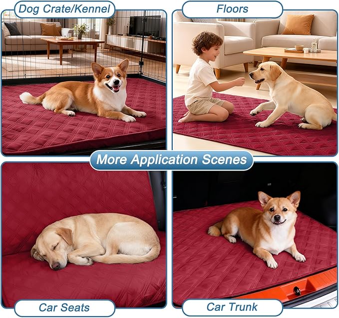 hyha Waterproof Dog Blanket, Reversible Pet Bed Blanket, Soft Sofa Couch Cover for Dogs Washable, Waterproof Pet Couch Covers for Sofa Puppy Cats Furniture Protector(40"x70", Wine Red/Beige)