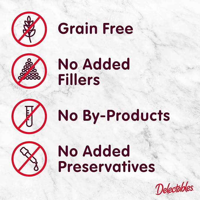 Delectables Lickable Treat Stew Chicken & Tuna, Food Topper, Hydrating, Grain-Free, No Fillers, No by-Products, No Added Preservatives, 1.4oz Pouch, 30 Count