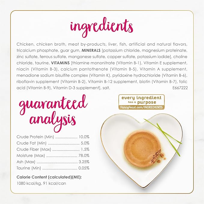 Fancy Feast Chicken Feast Classic Pate Collection Grain Free Wet Cat Food Multi-Pack - (Pack of 24) 3 oz. Pull-Top Cans