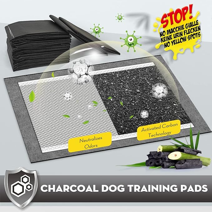 CROCI Puppy Pads 100 Count 36"x36" Jumbo Size Charcoal Pee Pads for Dogs, Super Absorbent Up to 11 Cups with 6-Layer Leak-Proof & Quick Dry Design Dog Pads 100 Pack, Disposable