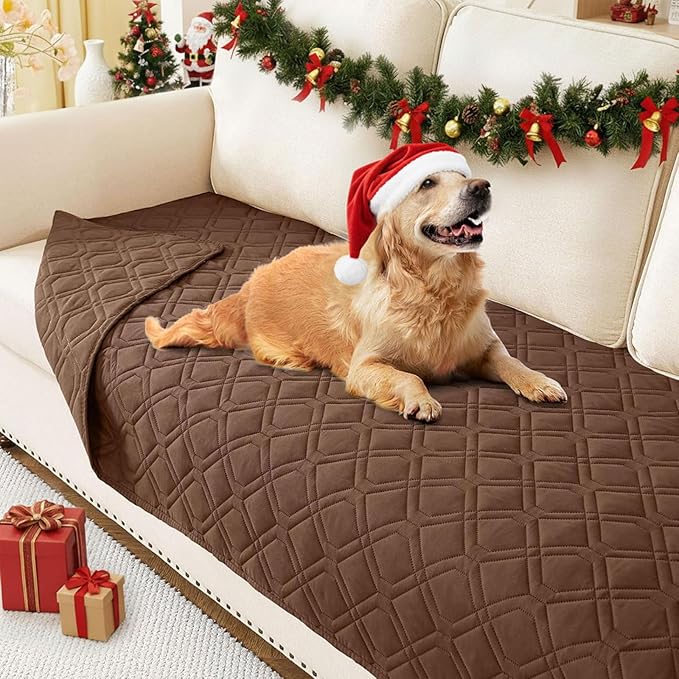 hyha Waterproof Dog Bed Blanket, Soft Pet Blankets, Waterproof Couch Cover for Dogs, Reversible Sofa Covers Washable for Furniture (30x70 Inch, Brown/Brown)