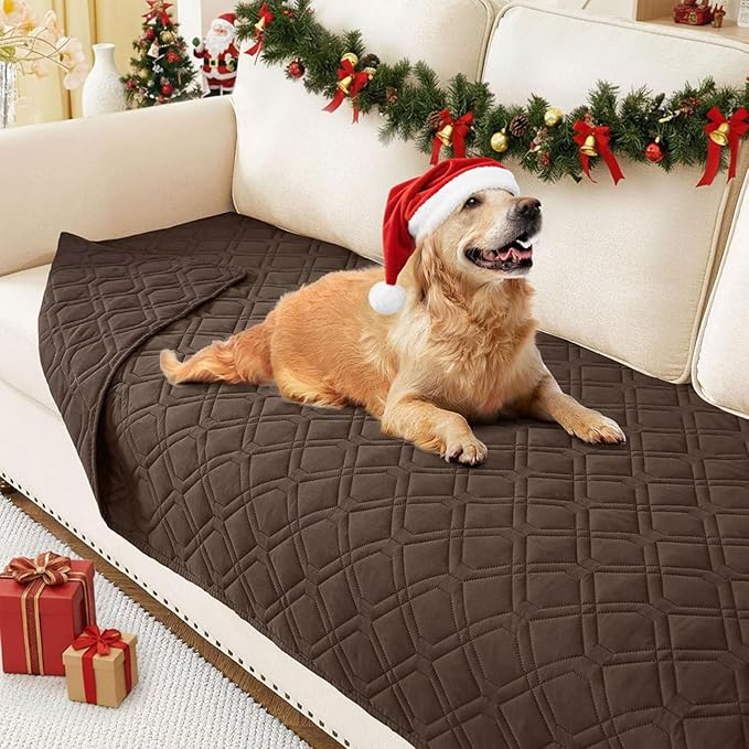 hyha Waterproof Dog Bed Blanket, Soft Pet Blankets, Waterproof Couch Cover for Dogs, Reversible Sofa Covers Washable for Furniture (30x70 Inch, Chocolate/Chocolate)