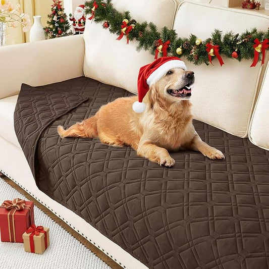 hyha Waterproof Dog Bed Blanket, Soft Pet Blankets, Waterproof Couch Cover for Dogs, Reversible Sofa Covers Washable for Furniture (30x70 Inch, Chocolate/Chocolate)