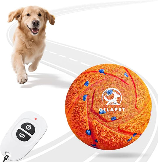 Smart Interactive Dog Toy Ball - Auto Bouncing & Rolling, Chew-Resistant E-TPU Material, 3 Interactive Modes, IPX7 Waterproof, Smart Chase Pet Toy Ball for Medium and Large Dogs (Orange)