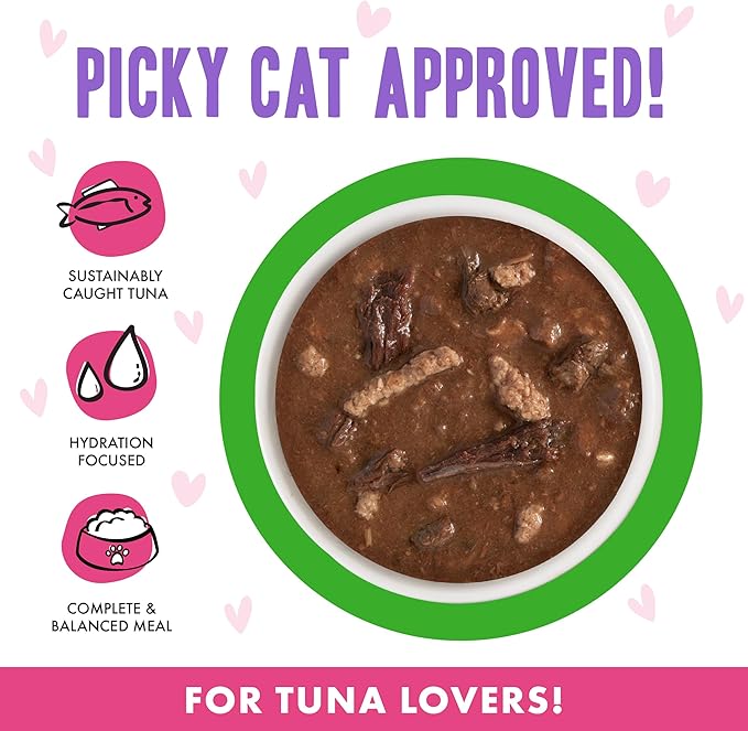 Weruva B.F.F. OMG - Best Feline Friend Oh My Gravy!, Tuna & Lamb Lights Out with Tuna & Lamb, 5.5oz Can (Pack of 8)