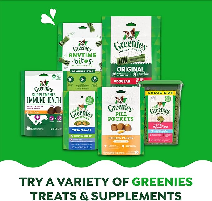 Greenies Veterinarian-Recommended Adult Natural Dental Dog Treats Petite Size, Original Flavor, 3 oz. Pack, 5 Count