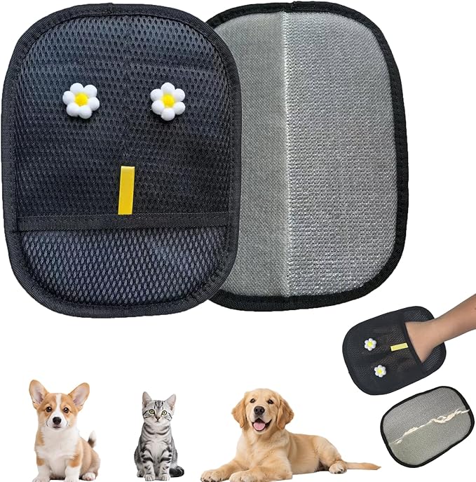 Reusable Electrostatic Pet Hair Removal Glove for Dogs & Cats, Extra Large Thickened Pet Grooming Magic Mitt for Furniture, Sofa & Clothes